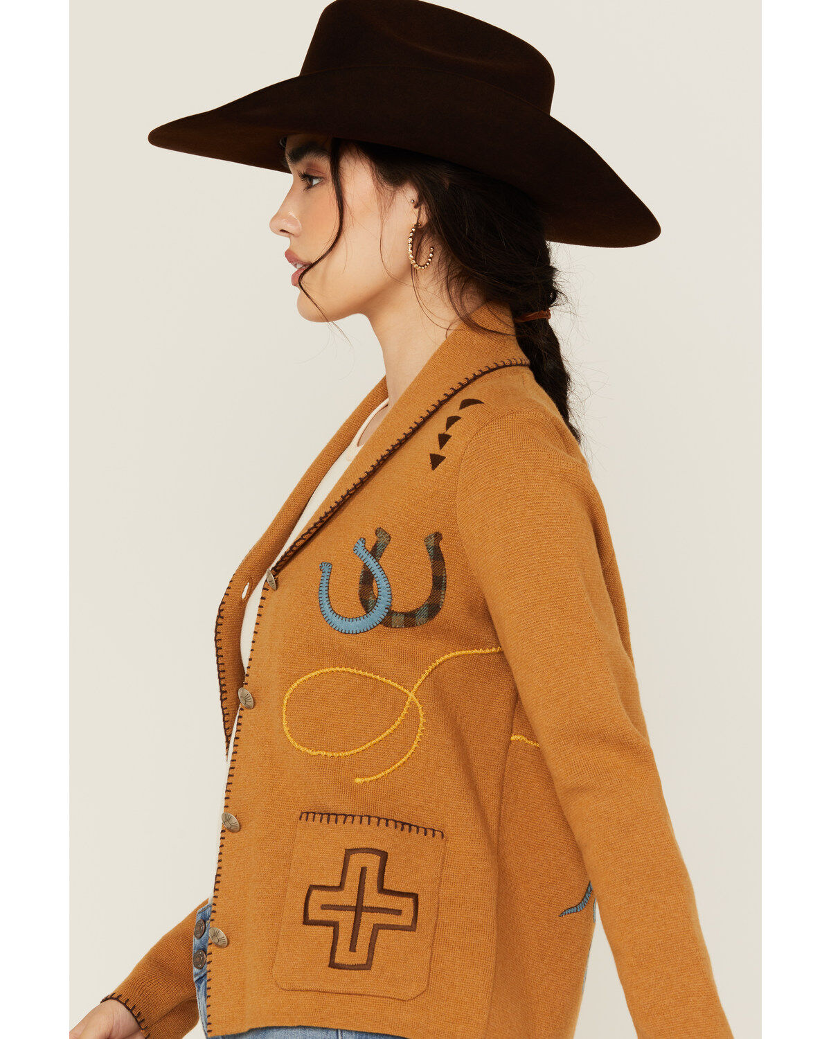 Pendleton Women's Conversational Print Embroidered Cardigan