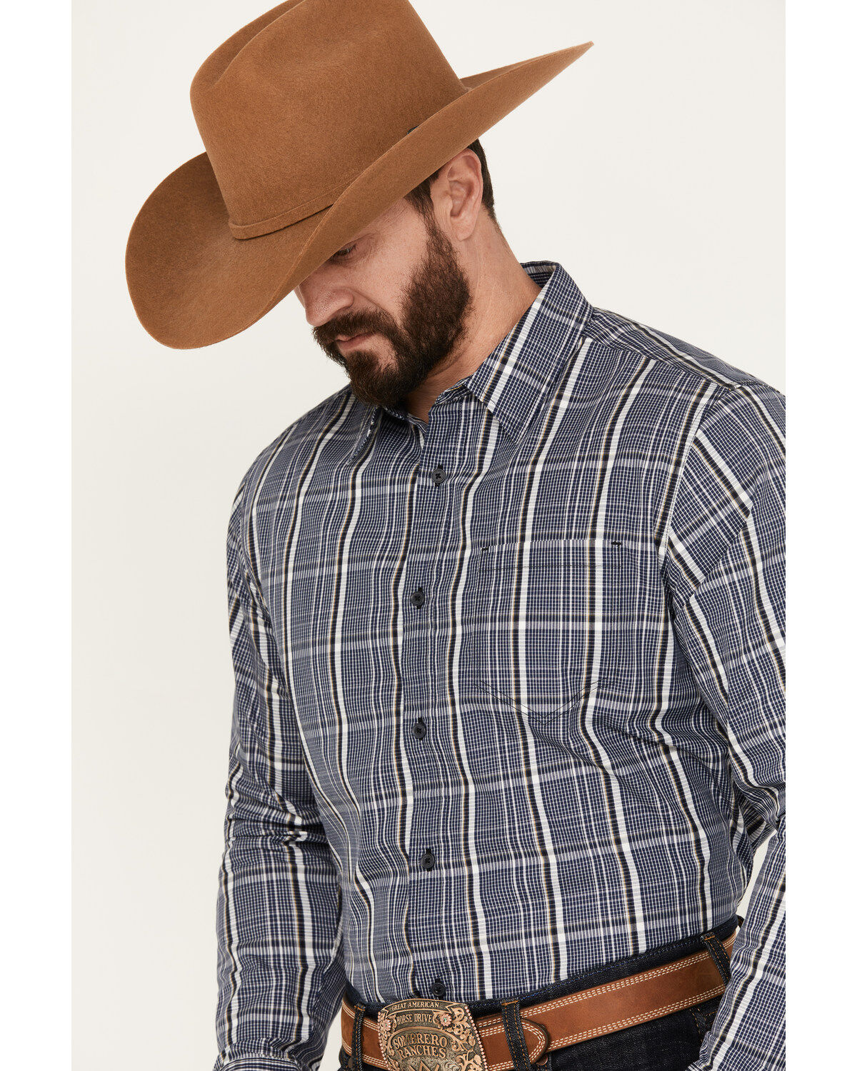 Gibson Trading Co Men's Night Watch Plaid Print Long Sleeve Button-Down Western Shirt