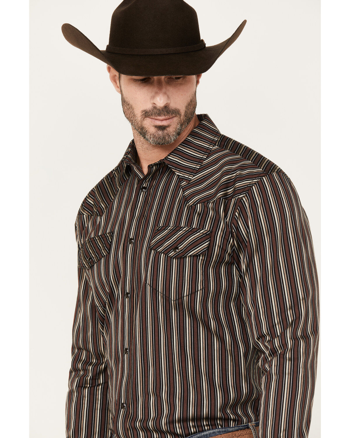 Gibson Men's Hideout Striped Long Sleeve Snap Western Shirt