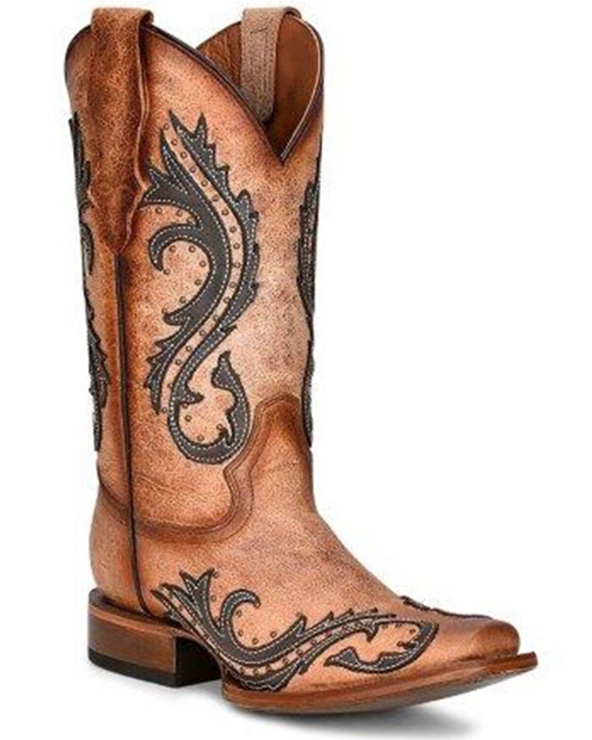Circle G Women's Burnout Contrast Stitch Tall Western Boots - Snip Toe