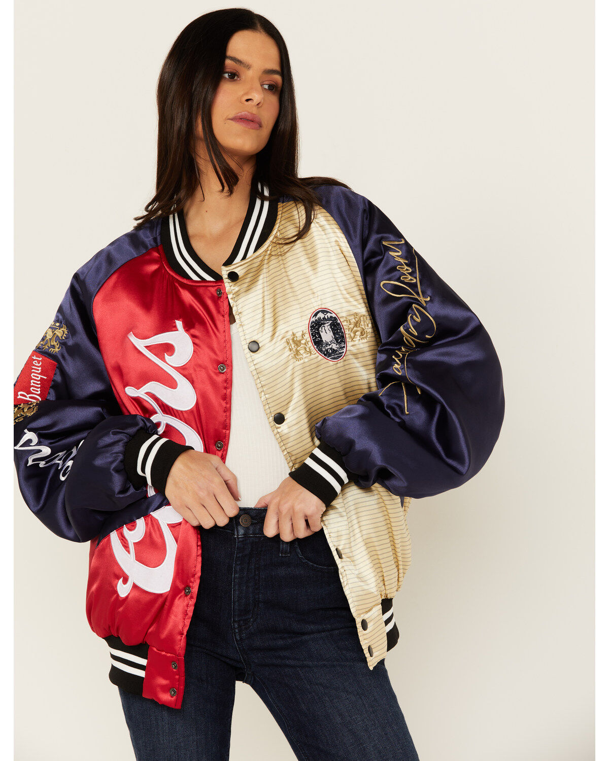 The Laundry Room Women's Satin Heritage Coors Bomber Jacket