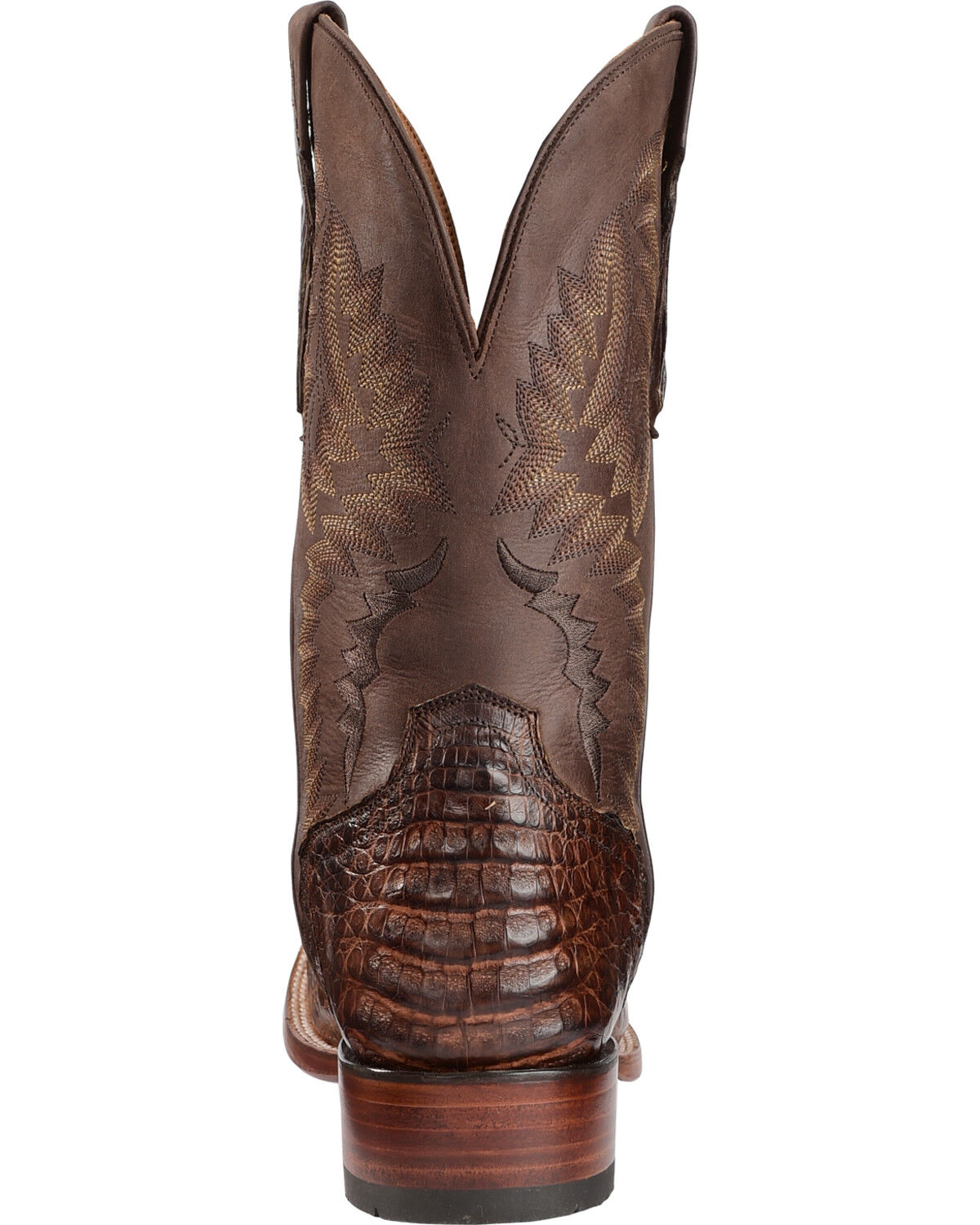 El Dorado Men's Handmade Caiman Belly Stockman Boots - Broad Square Toe