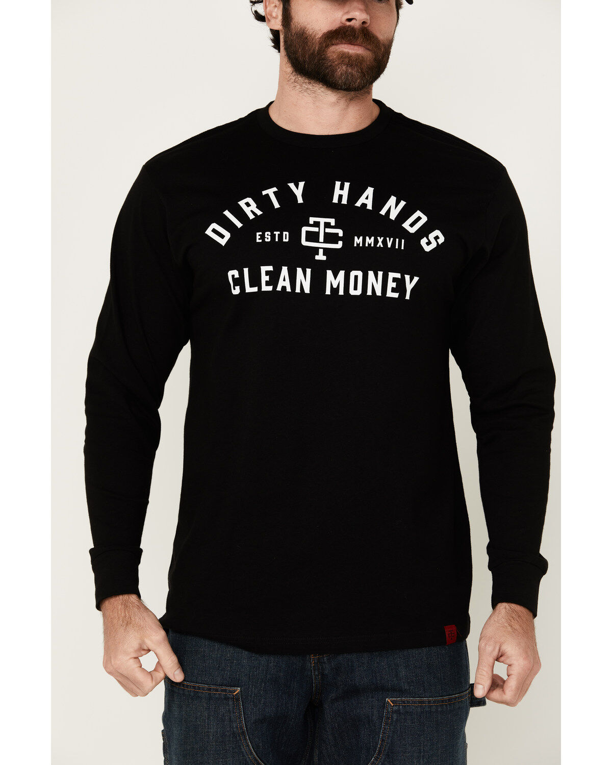 Troll Co Men's Dirty Hands Clean Money Long Sleeve Graphic T-Shirt