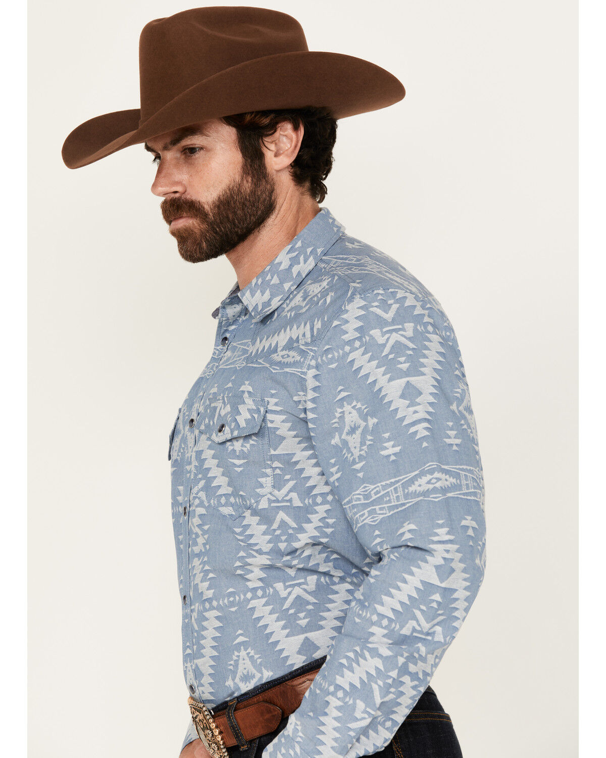 Cody James Men's Badlands Southwestern Print Long Sleeve Snap Western Shirt