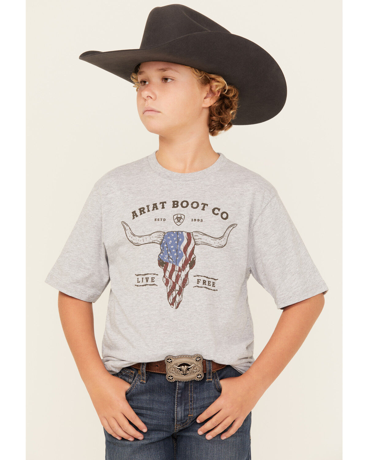 Ariat Boys' Steerhead Americana Short Sleeve Graphic T-Shirt