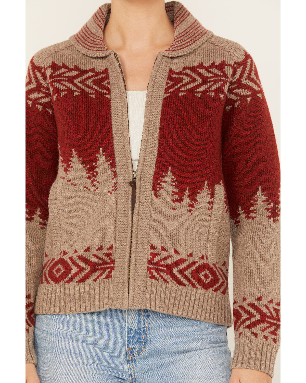 Pendleton Women's Alpine Print Zip Cardigan