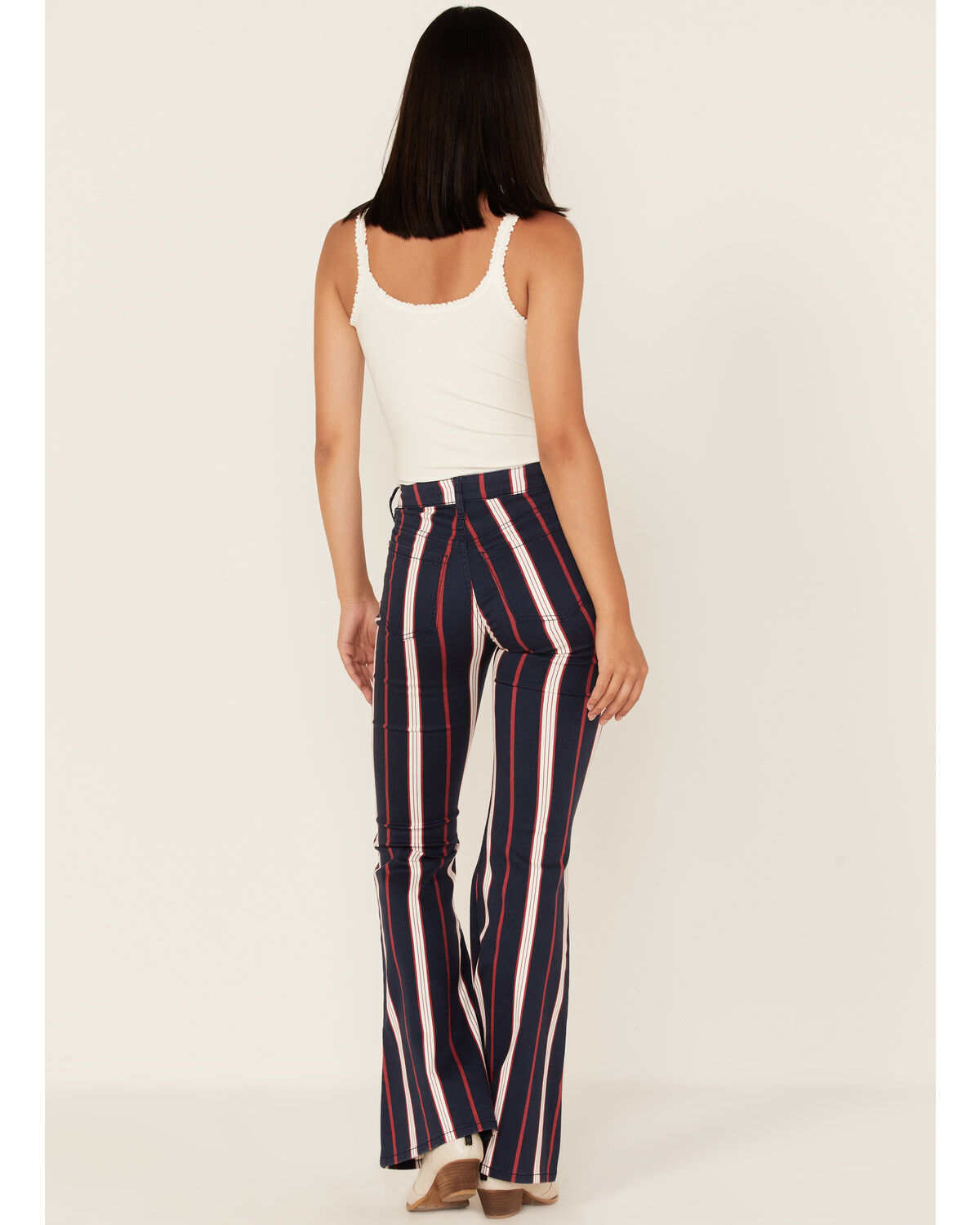 Shyanne Women's High Rise Stripe Super Flare Jeans