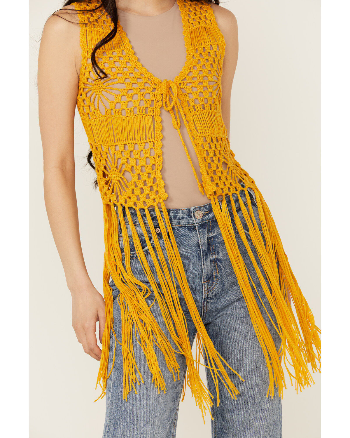 Rock & Roll Denim Women's Crochet Vest