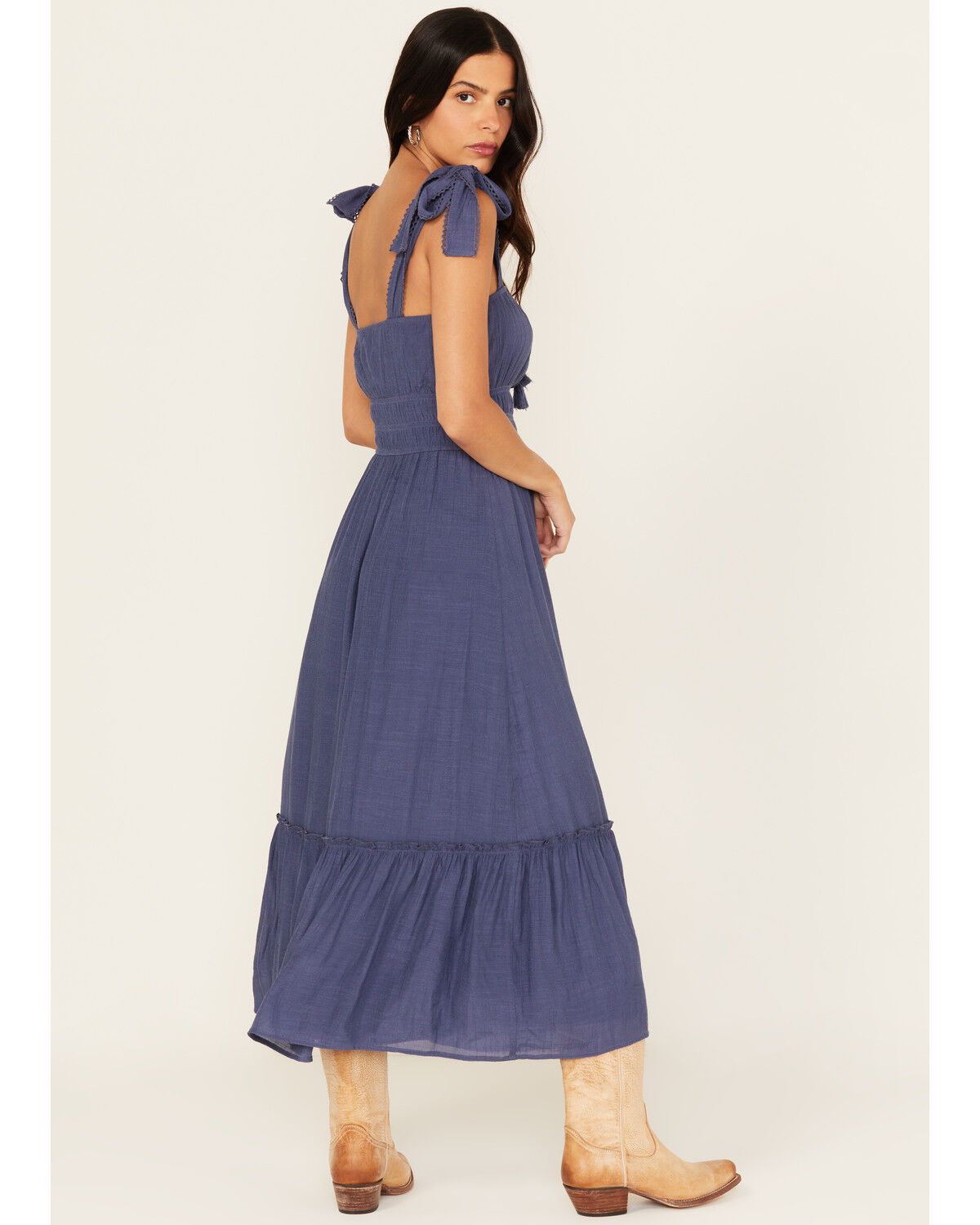 Trixxi Women's Smocked Waist Midi Dress