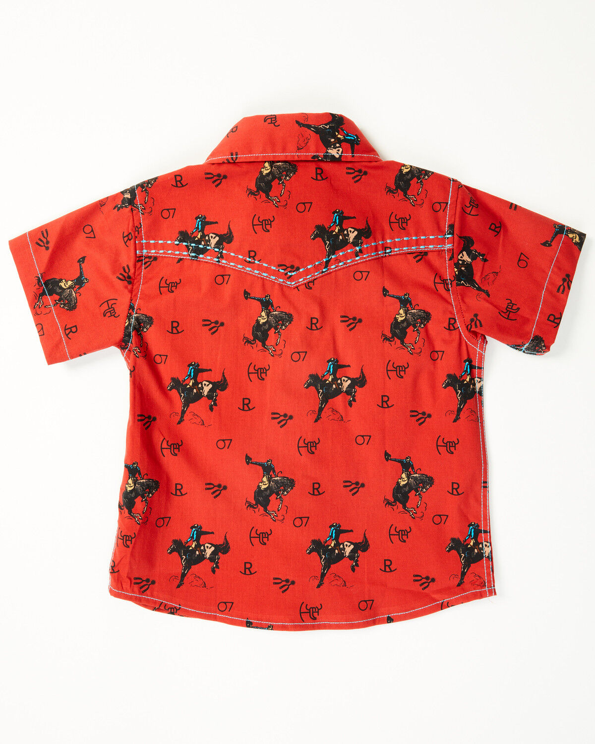 Cowboy Hardware Toddler Boys' Vintage Bronc Conversation Print Short Sleeve Snap Western Shirt