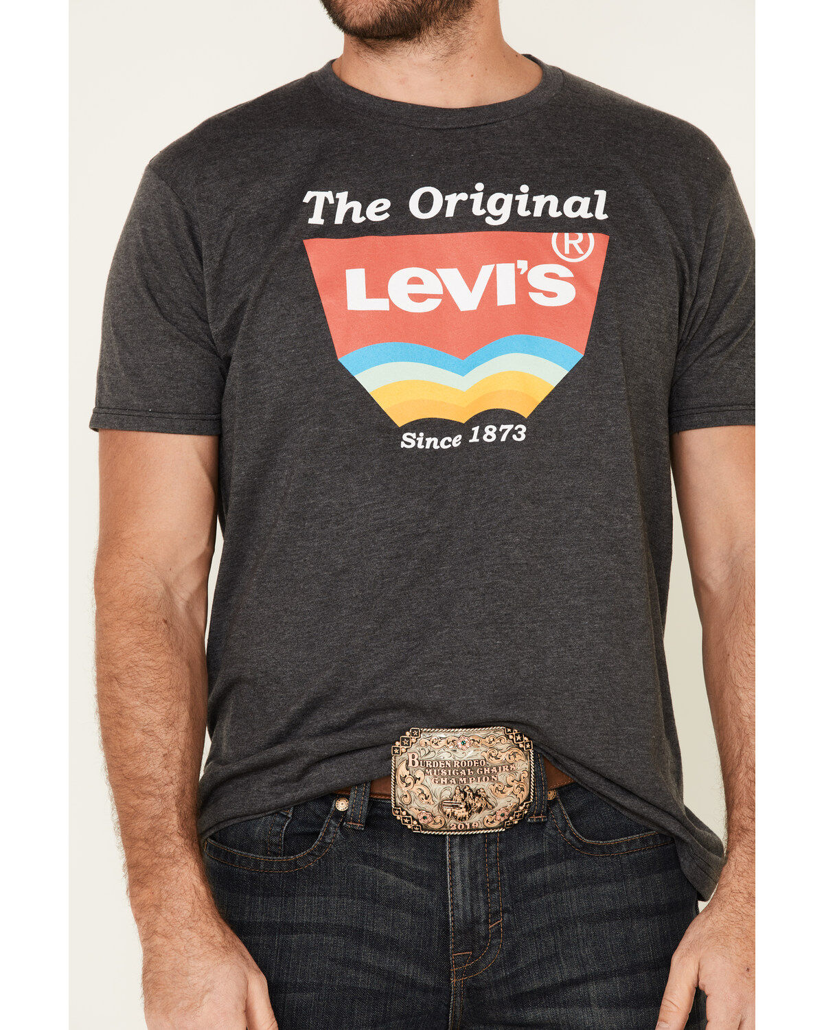 Levi's Men's Charcoal Heather Original Logo Graphic T-Shirt