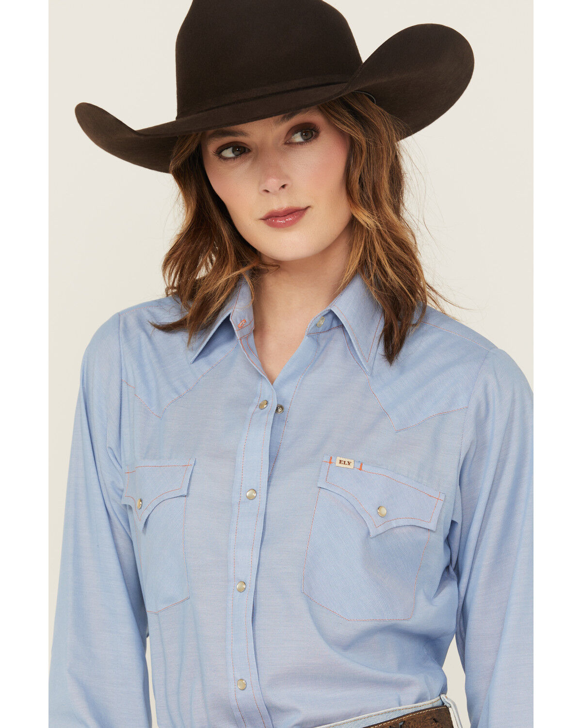 Cowboygirl by Jenna Paulette Women's Solid Long Sleeve Pearl Snap Western Shirt