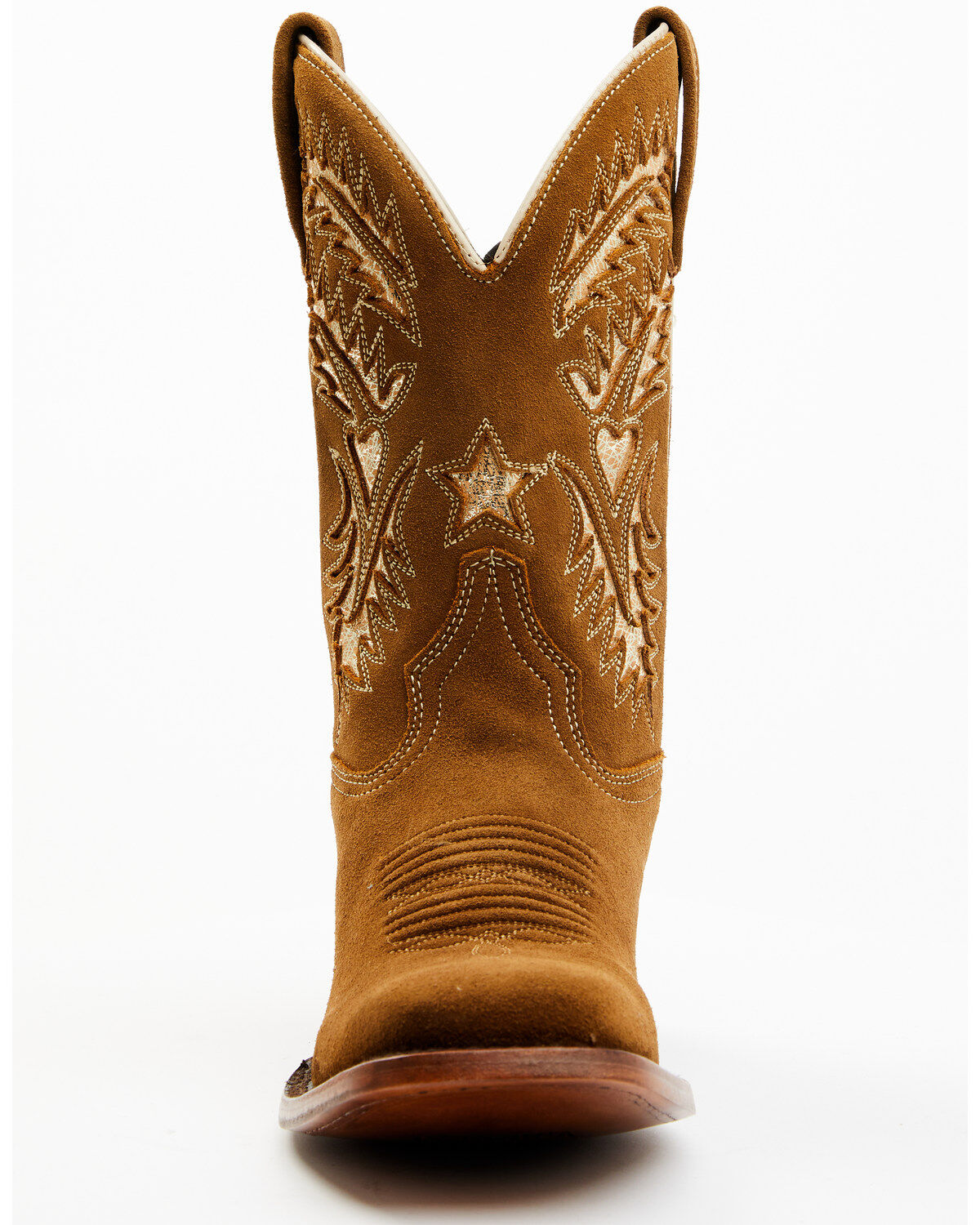 Caborca Silver Women's Maisie Star And Hearts Inlay Western Boots - Broad Square Toe
