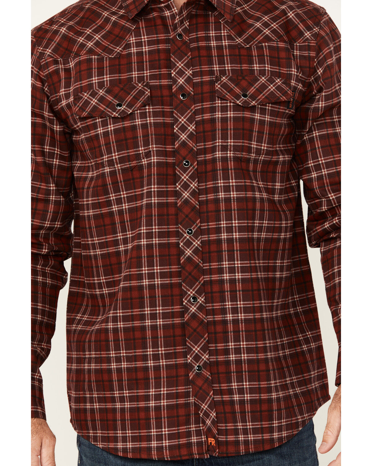 Carhartt Men's FR Plaid Print Long Sleeve Snap Western Work Shirt