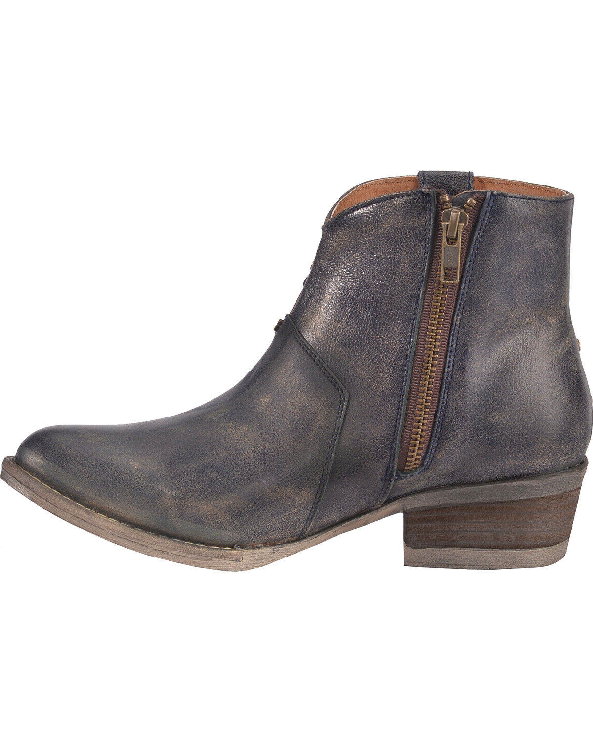 Circle G Women's Studded Star Inlay Booties - Round Toe