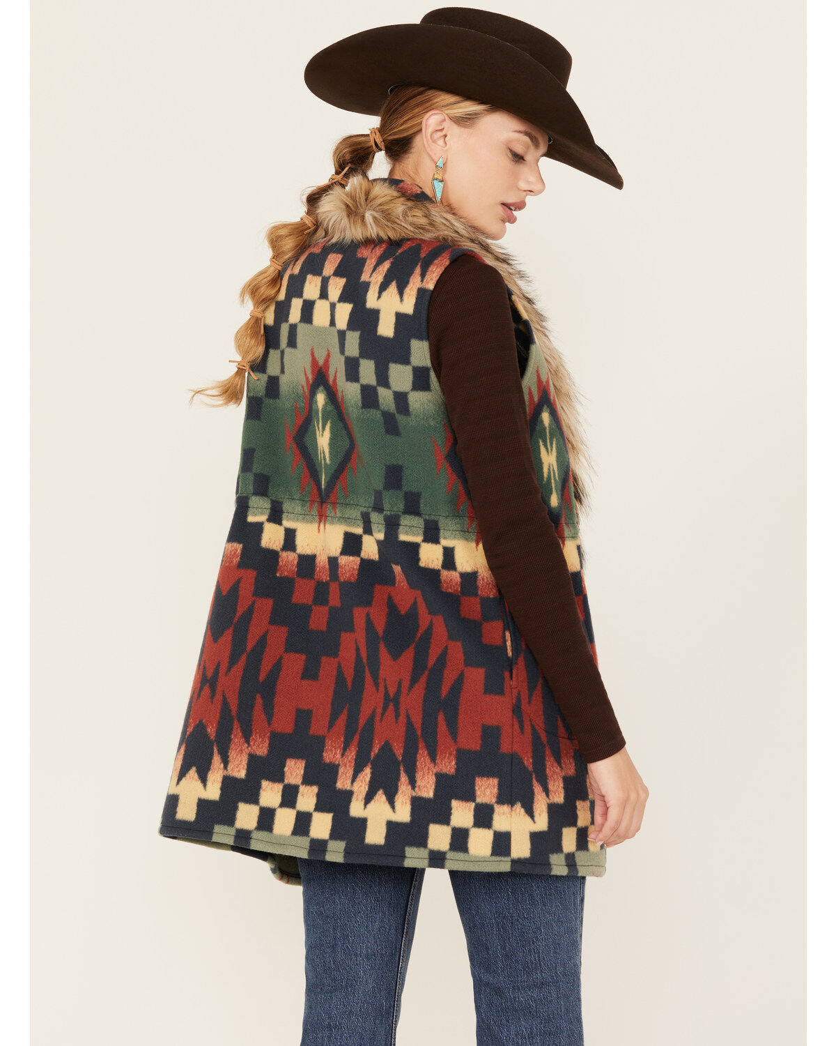 Tasha Polizzi Women's Southwestern Print Blanket Saddle Vest
