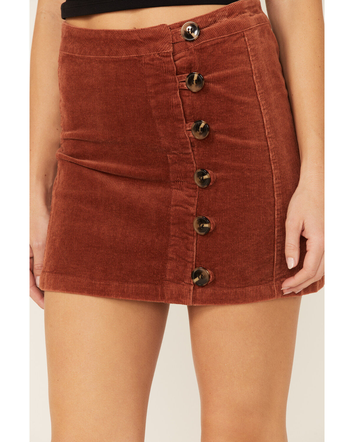 Wishlist Women's Side Button Corduroy Mini Skirt