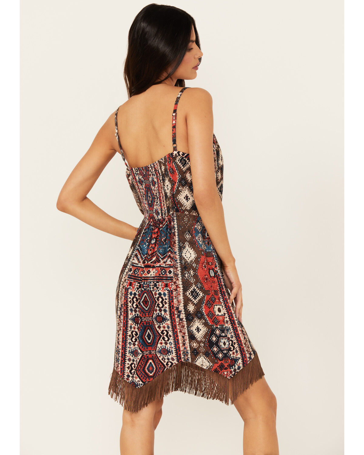 Idyllwind Women's Yearling Printed Fringe Mini Slip Dress