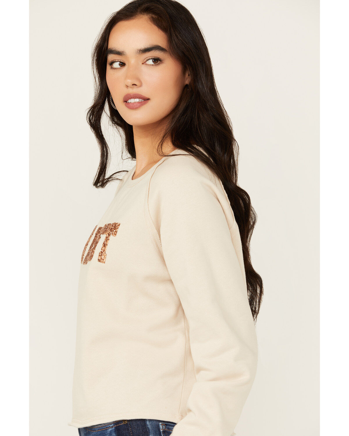 Blended Women's Go West Sequins Graphic Long Sleeve Tee