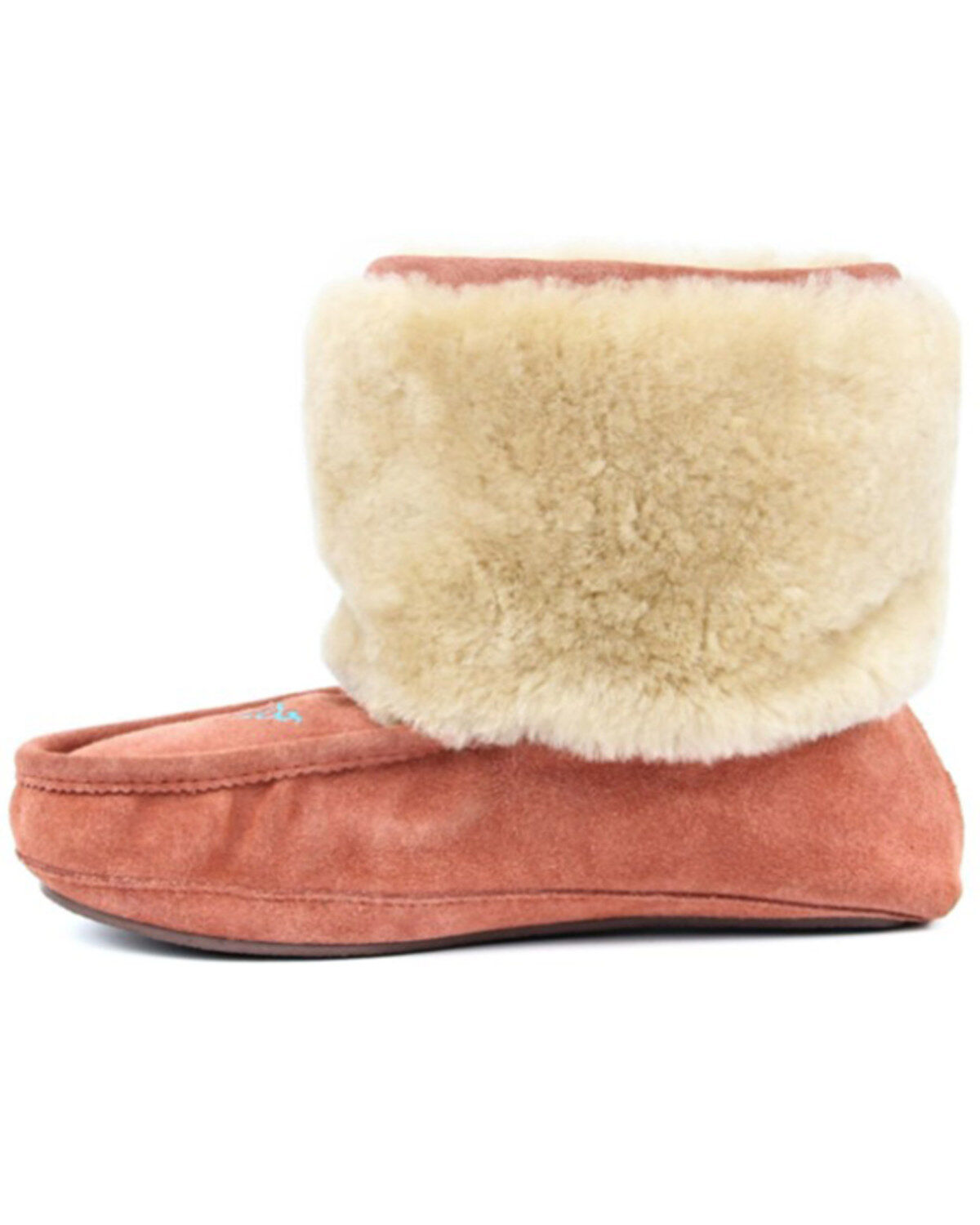 Superlamb Women's Navajo Slip-On Casual Fleece Booties - Moc Toe