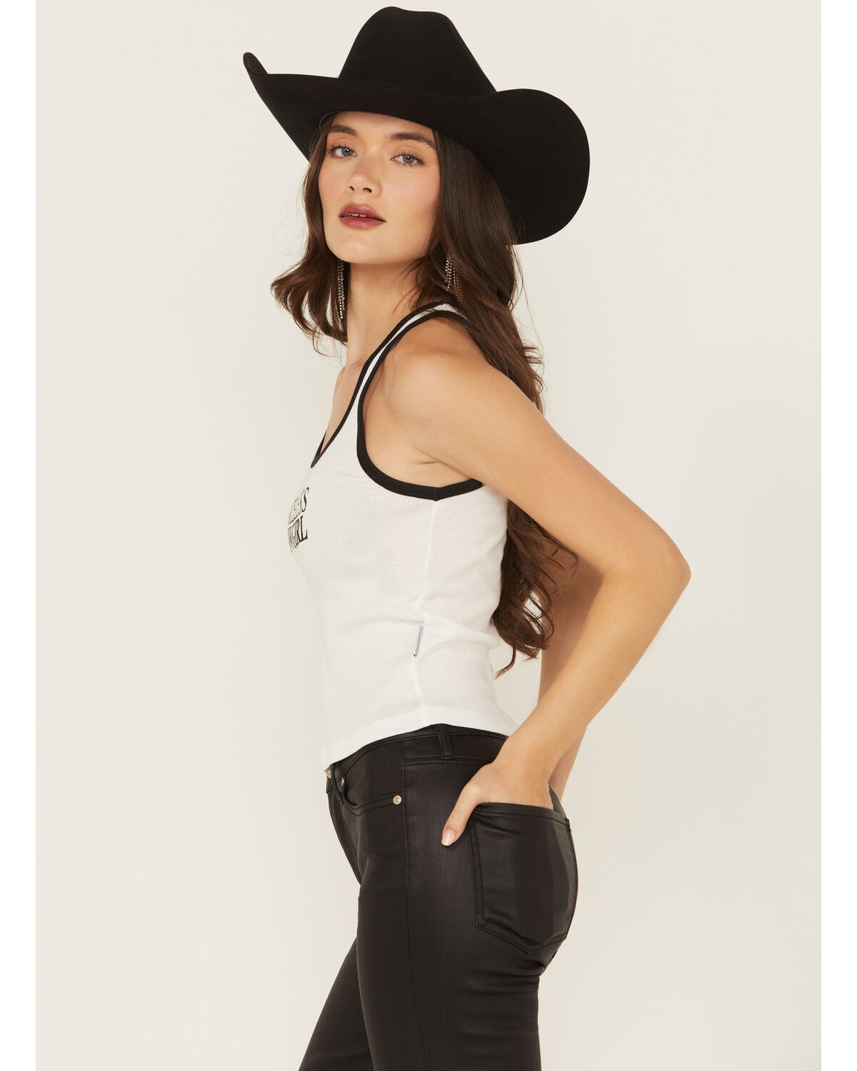 Wonderwest Women's Faceless Cowgirl Baby Rib Tank