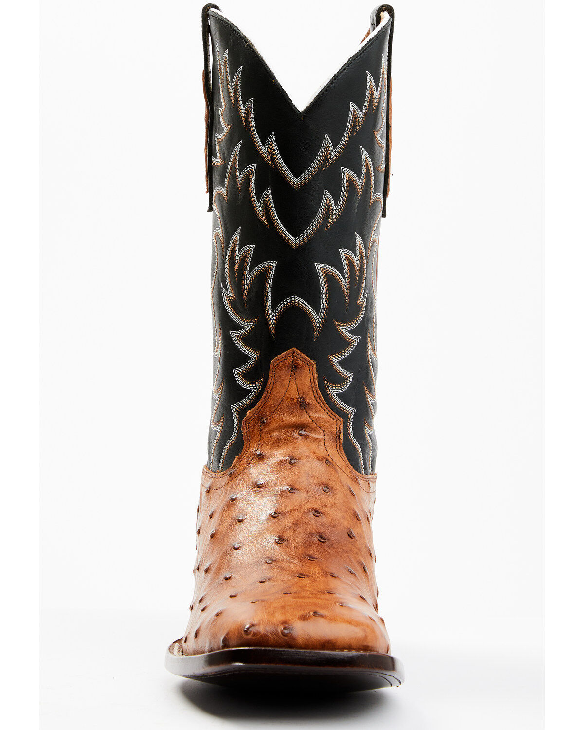 Cody James Men's Full Quill Cognac Ostrich Exotic Western Boots - Broad Square Toe