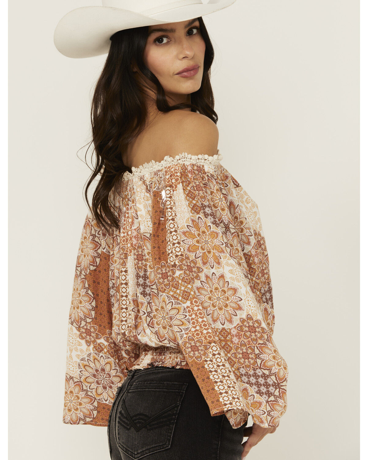 Wild Moss Women's Off The Shoulder Peasant Top