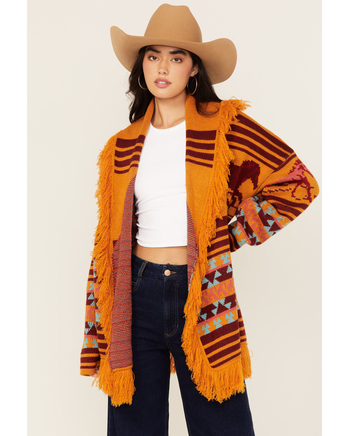 Panhandle Women's Horse Print Cardigan