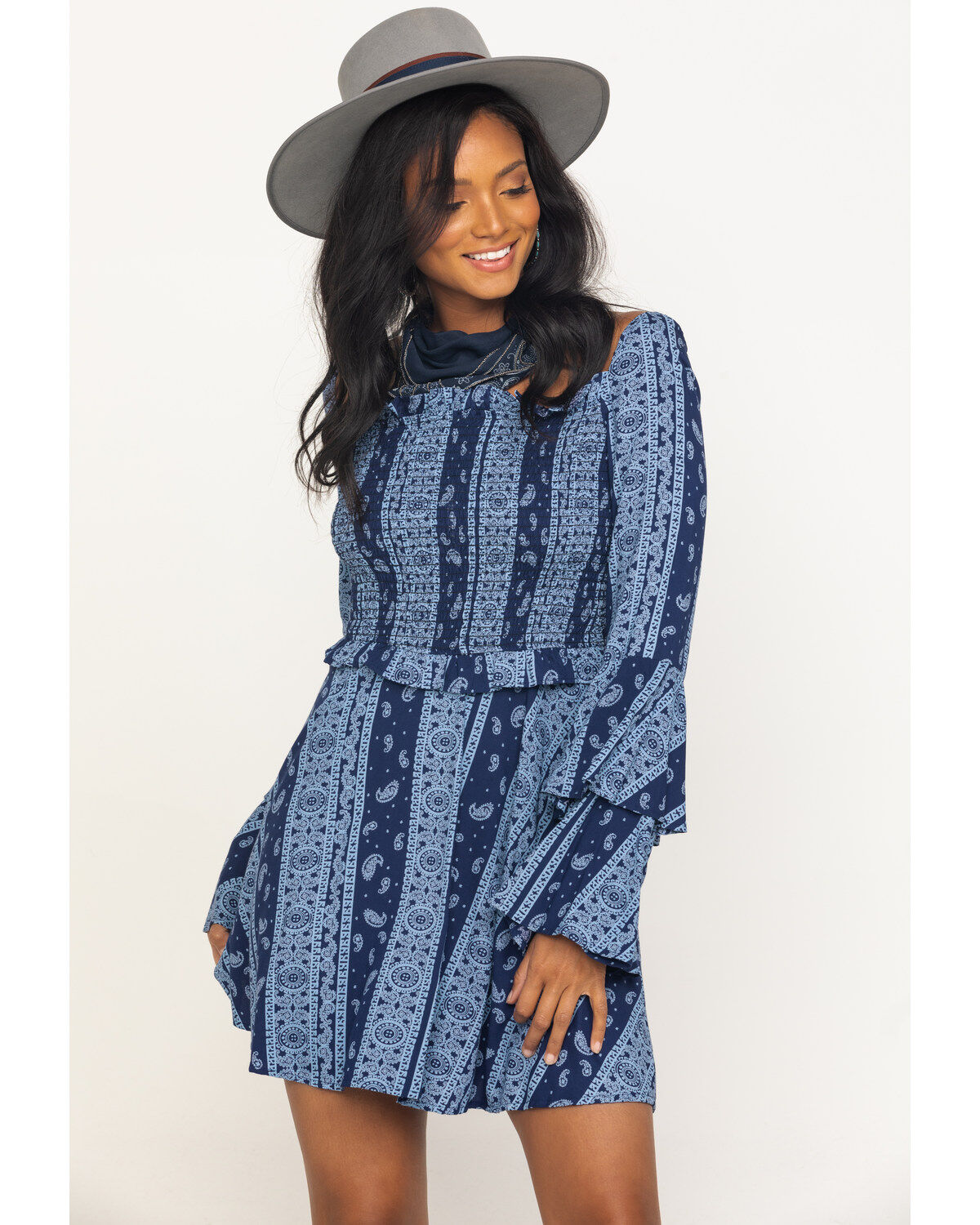 Rock & Roll Denim Women's Bandana Print Mini Dress