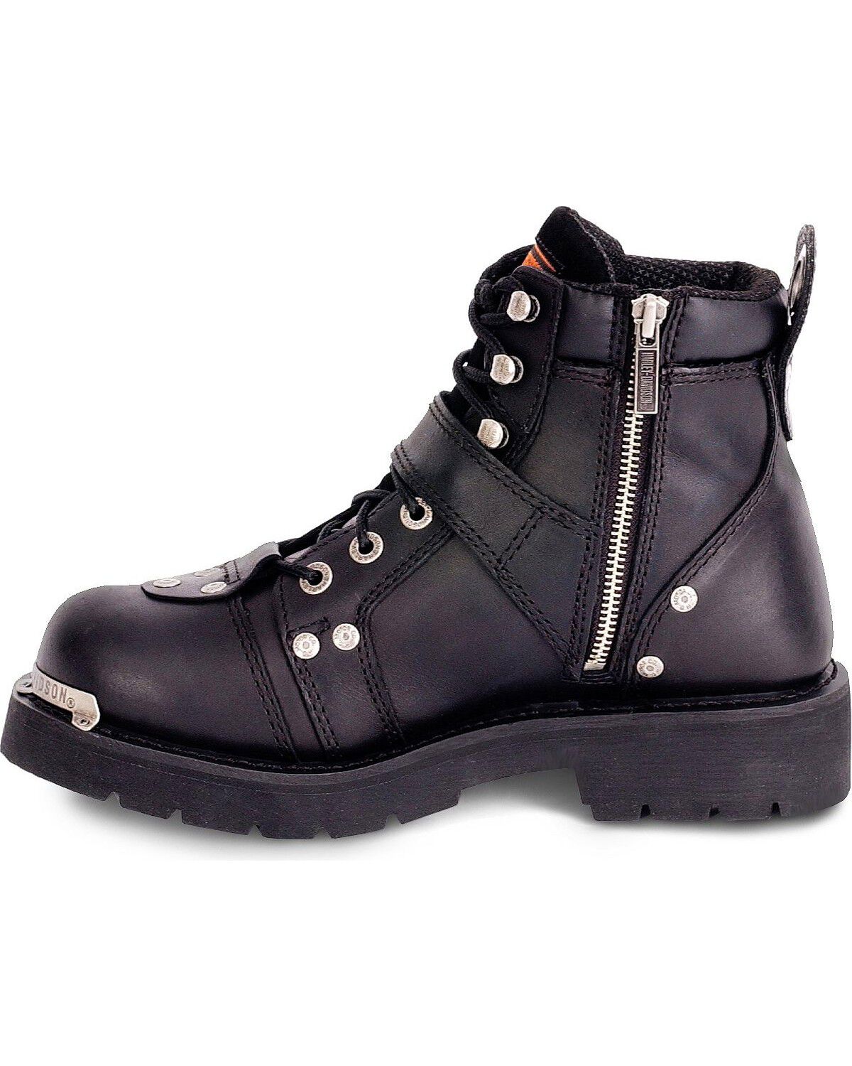 Harley Davidson Brake Buckle Motorcycle Boots - Round Toe
