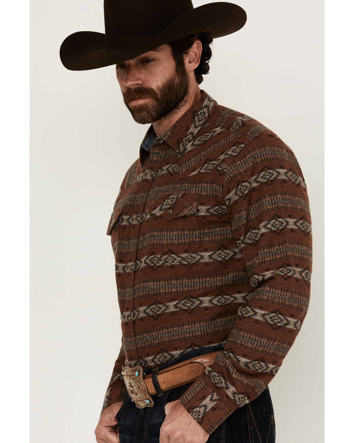 Cody James Men's Resource Southwestern Striped Long Sleeve Snap Western Shirt