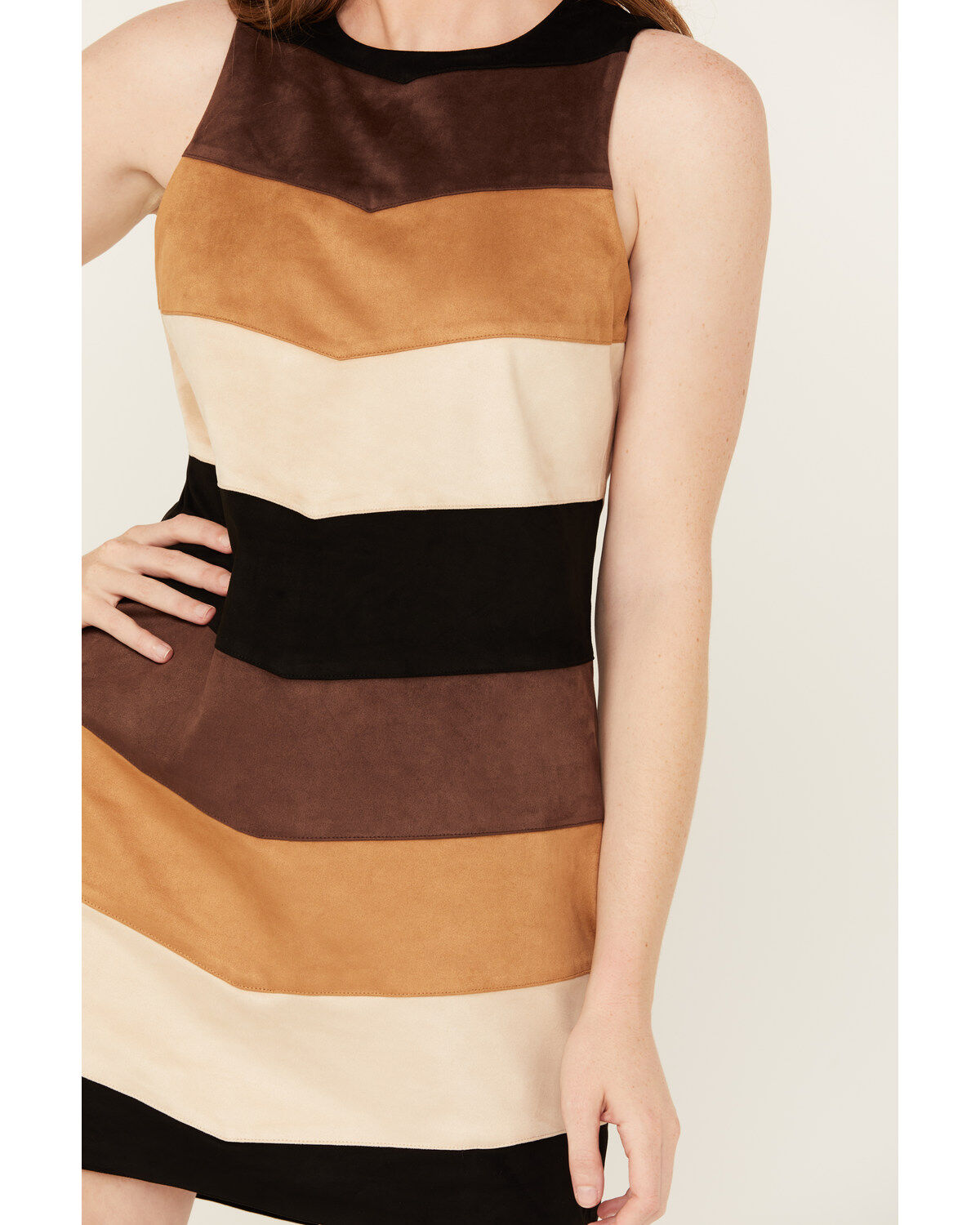 Show Me Your Mumu Women's Faux Suede Chevron Mod Mini Dress