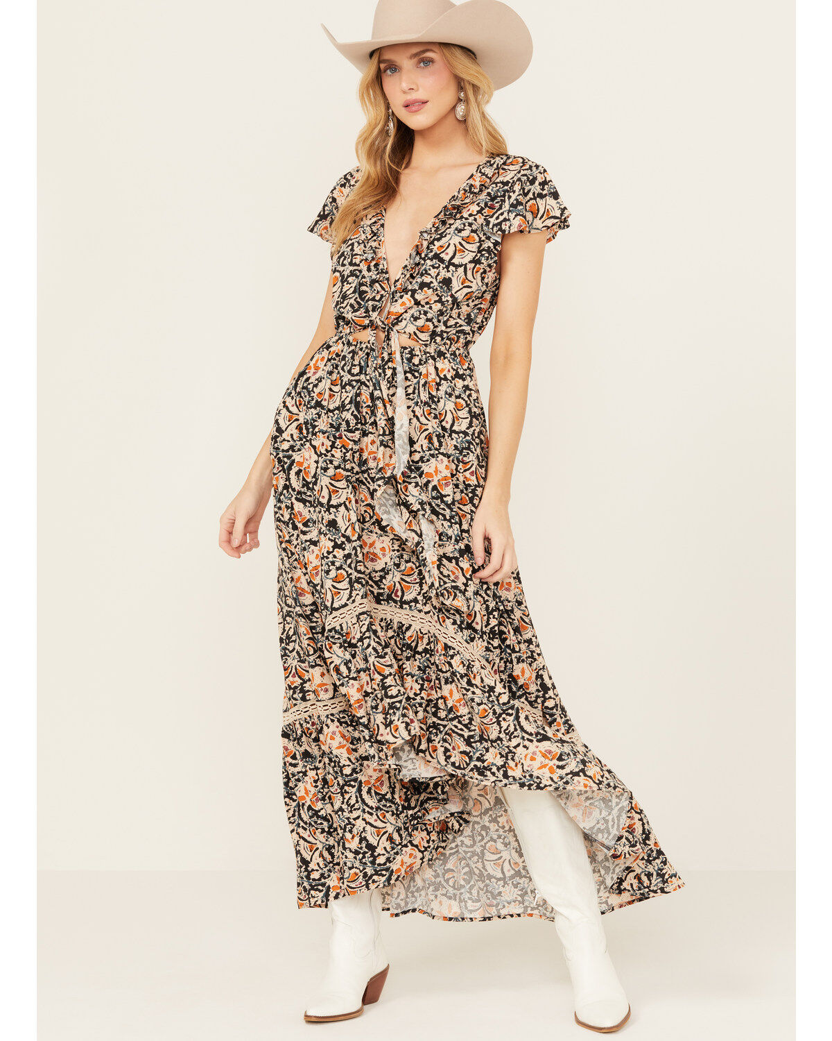 Beyond The Radar Women's Floral Print High-Low Dress