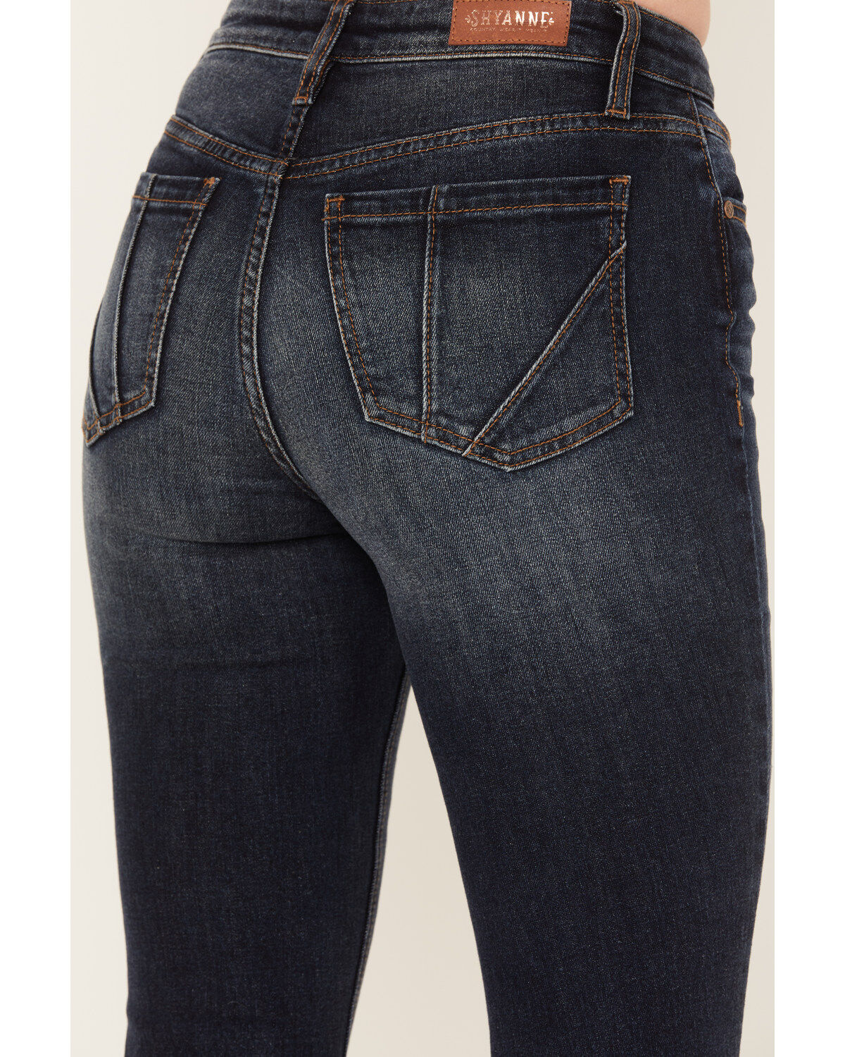 Shyanne Women's Dark Wash Mid Rise Slit Boot Cut Jeans