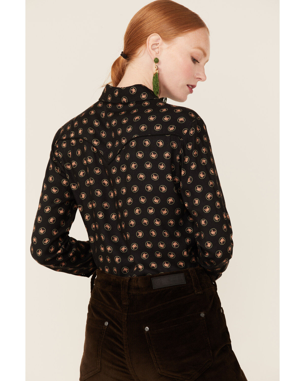 Stetson Women's Horse Pattern Long Sleeve Snap Western Shirt