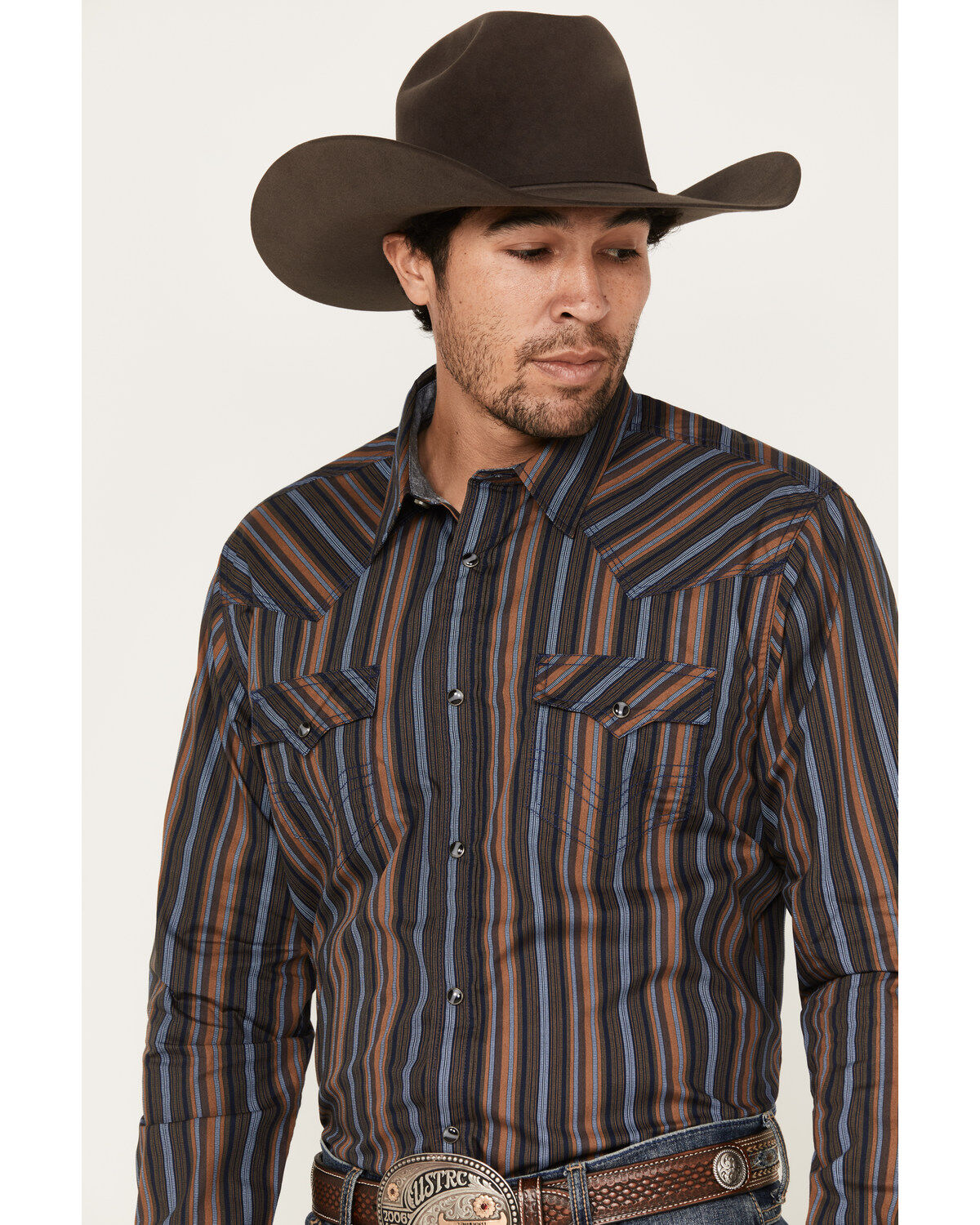 Cody James Men's Finals Day Striped Long Sleeve Western Snap Shirt - Big