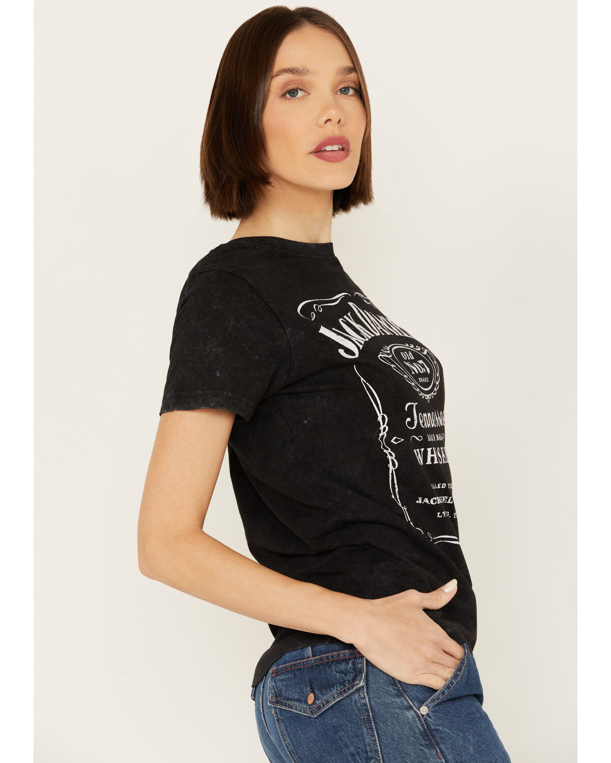 Jack Daniels Women's Logo Label Short Sleeve Graphic Tee