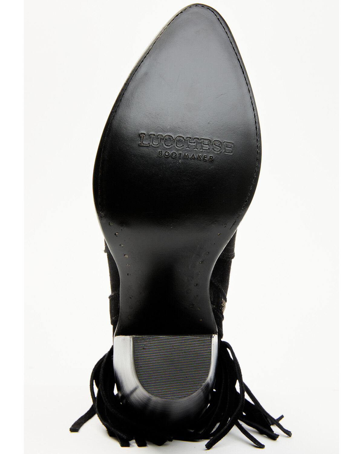 Lucchese Women's Maypop Fringe Side Zip-Up Booties - Round Toe