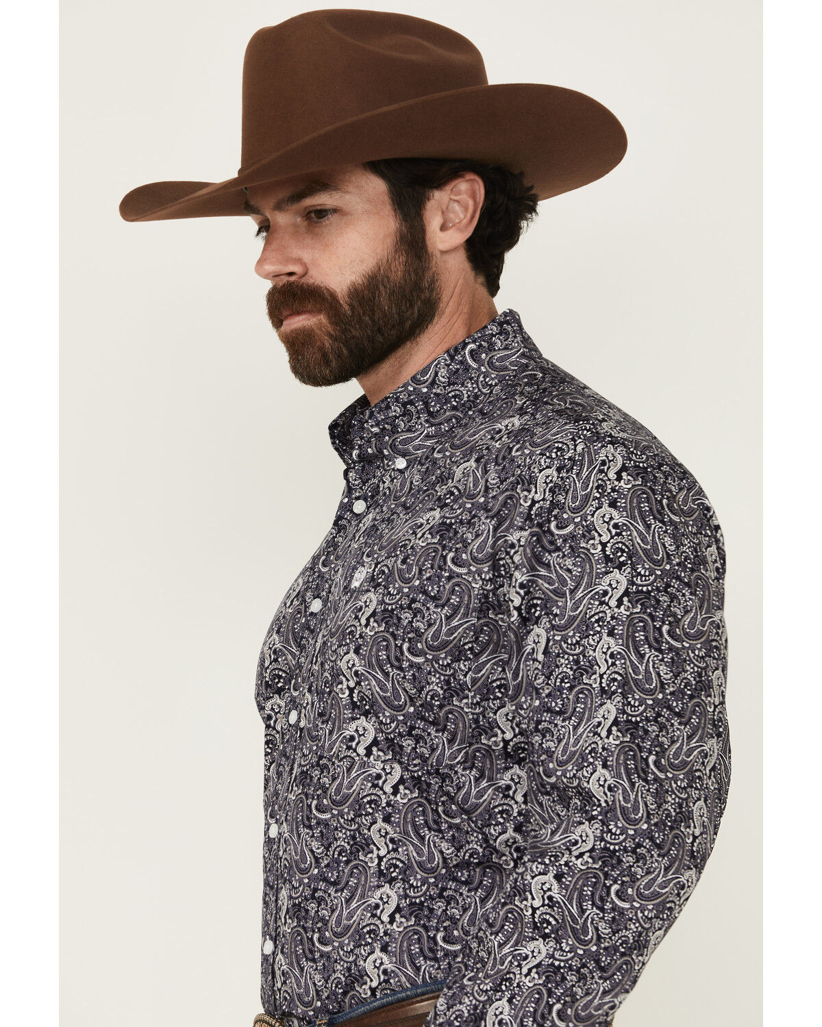 Cinch Men's Paisley Print Long Sleeve Button-Down Western Shirt