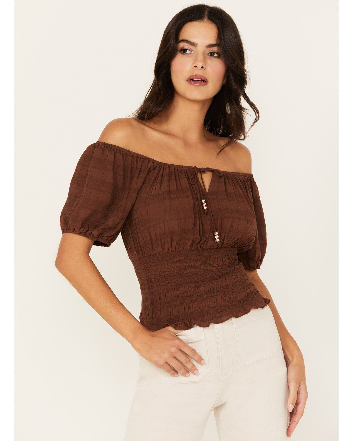 Shyanne Women's Puff Sleeve Smocked Bodice Top