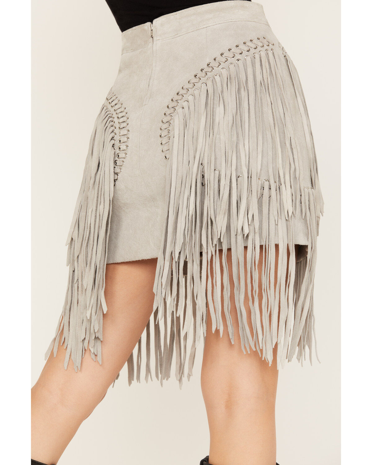 Wonderwest Women's Suede Fringe Mini Skirt
