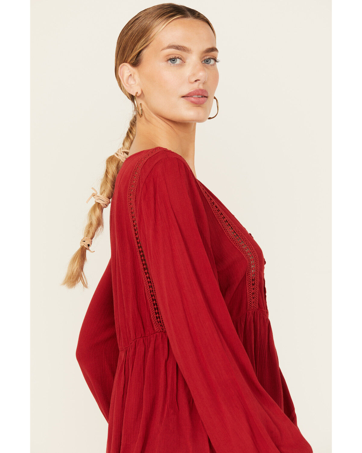 Wild Moss Women's Crochet Trim Top