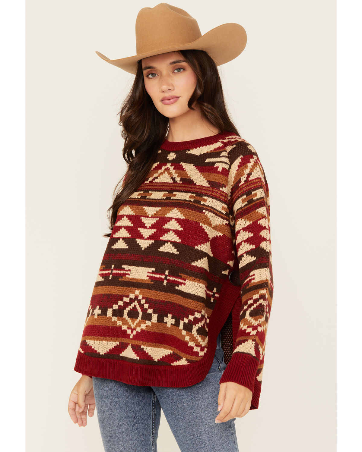 Cotton & Rye Women's Southwestern Print Button Sweater