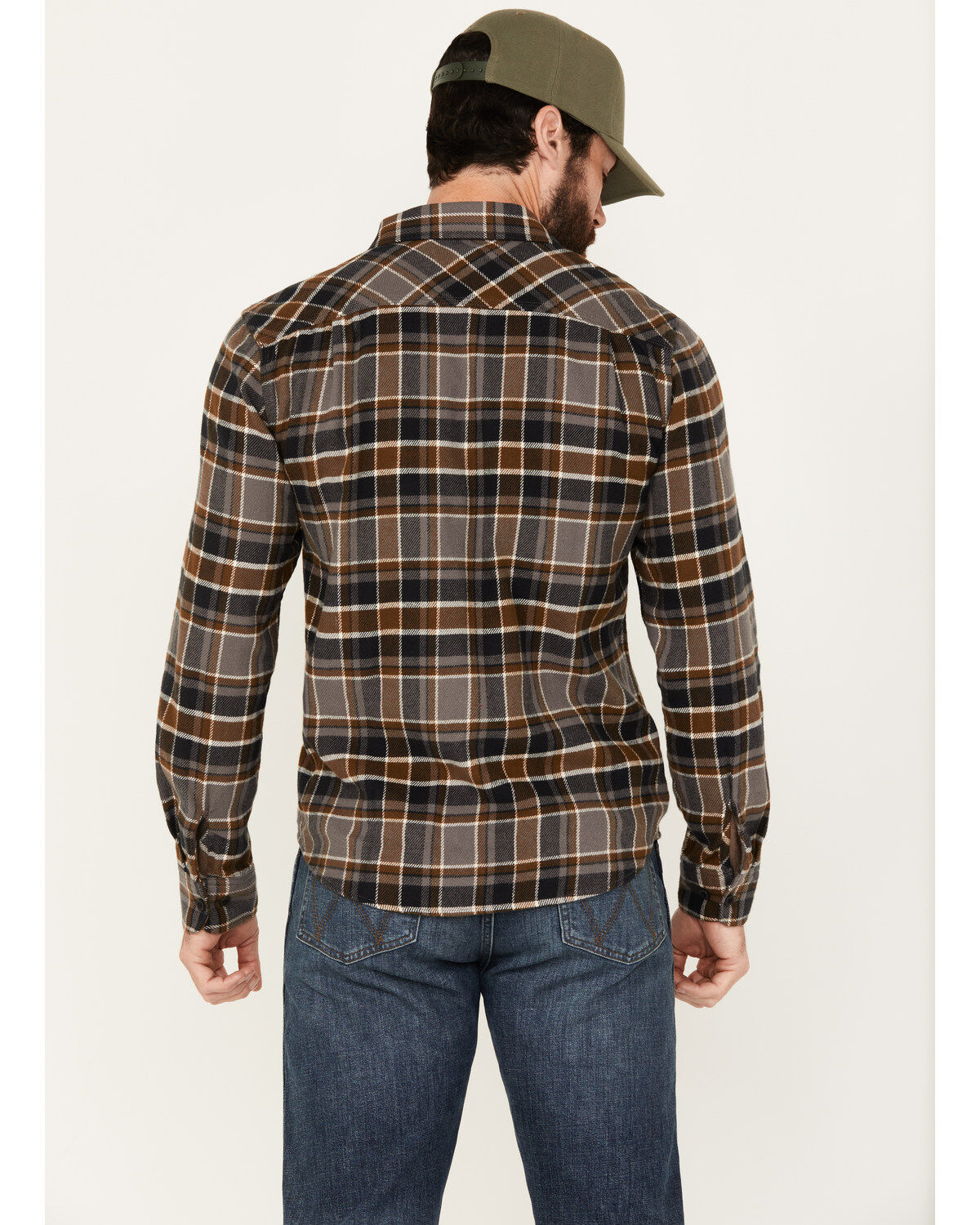 Brixton Men's Bowery Plaid Print Long Sleeve Button-Down Flannel Shirt