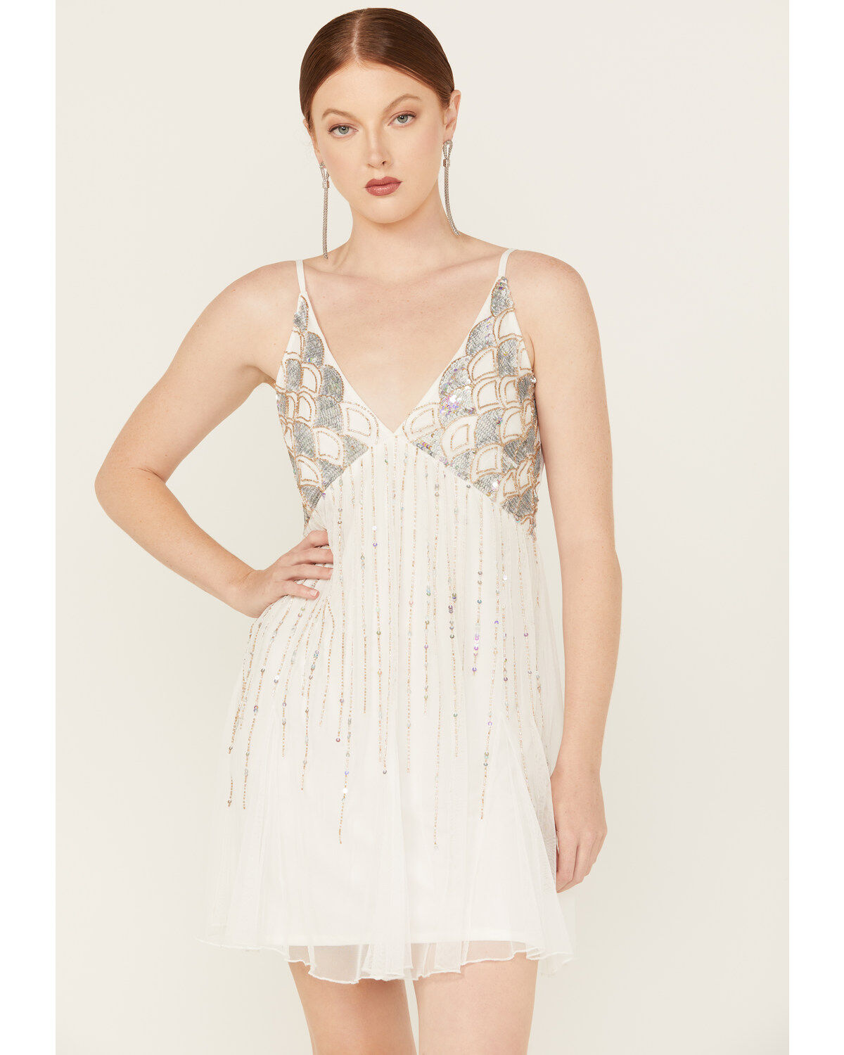 Angie Women's Sequins Sleeveless Slip Mini Dress