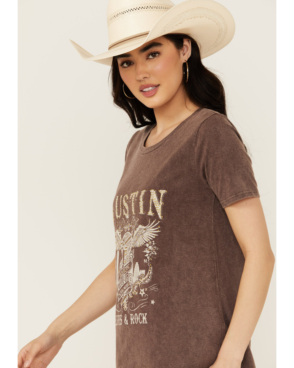 Blended Women's Austin Short Sleeve Graphic Midi T-Shirt Dress