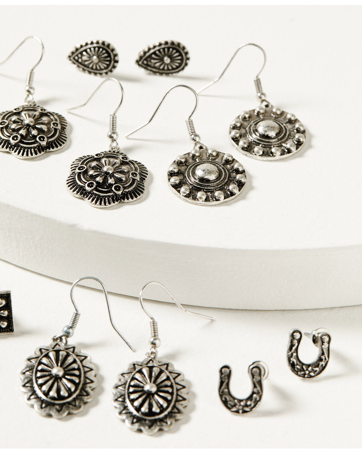 Shyanne Women's Luna Bella Silver Concho Earring Set - 6 Piece