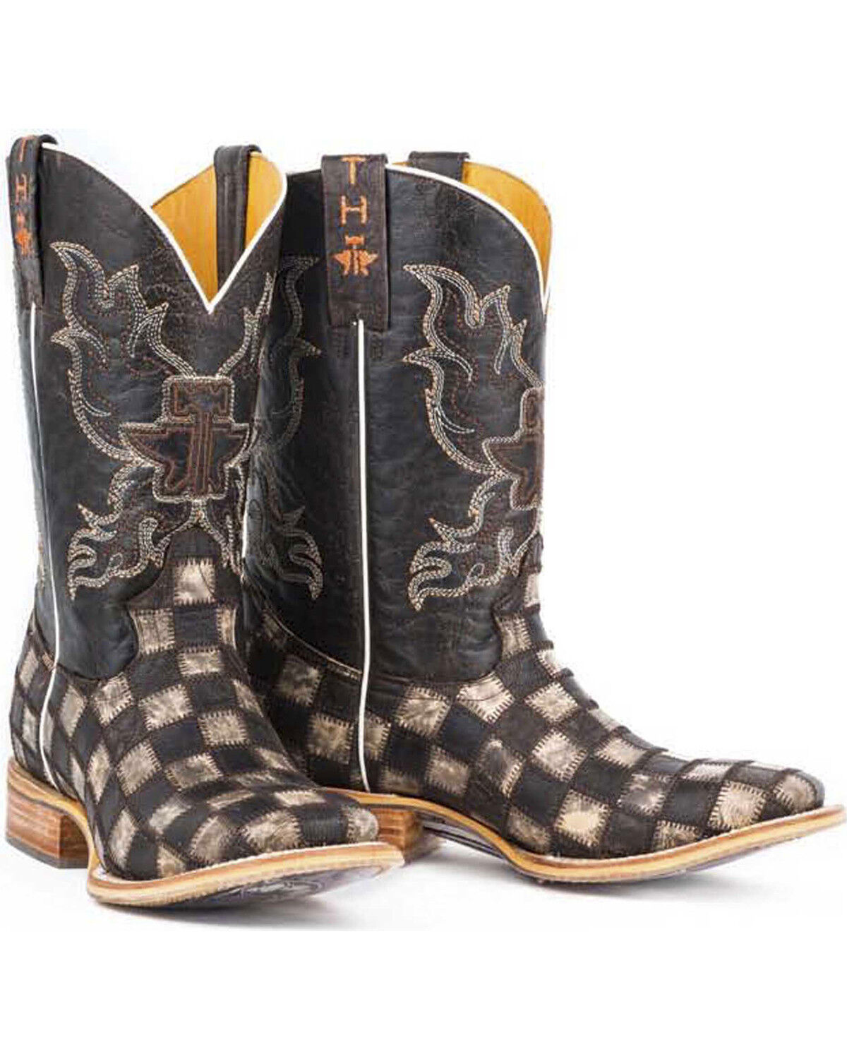 Tin Haul Men's Gun Metal Check Western Boots