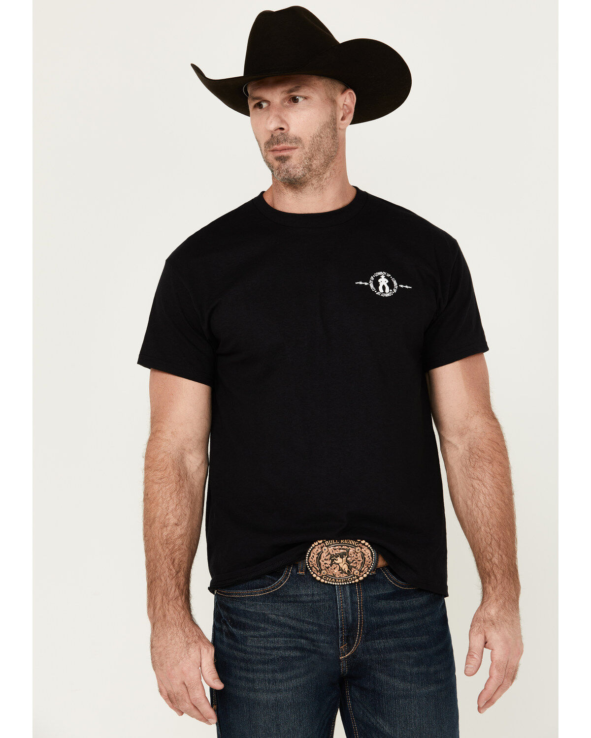 Cowboy Up Men's Triple Scorpion Short Sleeve Graphic T-Shirt