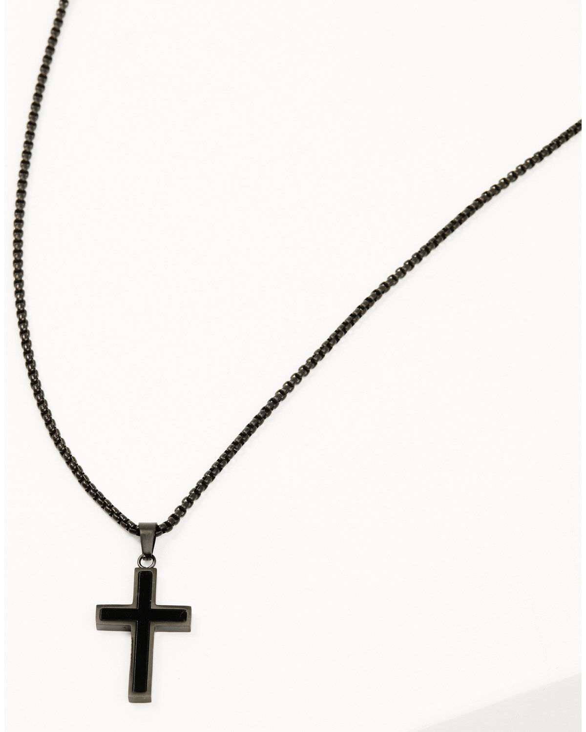 Cody James Men's Matte Black Inlay Cross Necklace